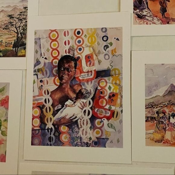 Watercolor by Dorothy B. Hayes 1994 Blank Cards Set of 14 Floral People Farm - Picture 3 of 16